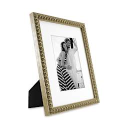 MCS Thin Bead Frames - Angled view of Champagne frame showing easel back
