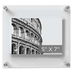 Wexel Art Double Panel Acrylic Display Frame - 10" x 12", Silver Hardware, front