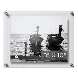 Wexel Art Double Panel Acrylic Display Frame - 12" x 15", Silver Hardware, front