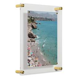 Wexel Art Single Panel Acrylic Display Frame - 12" x 14", with gold hardware 