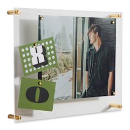 Wexel Art Easy Change Memo Board  - 14" x 19", Gold Hardware