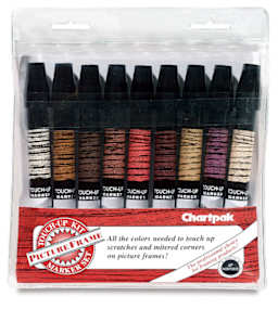 Chartpak Touch-Up Markers for Picture Frames - Set of 9 shown in vinyl pouch package
