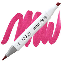 ShinHan Touch Twin Brush Marker - Rose Red R3 marker and swatch