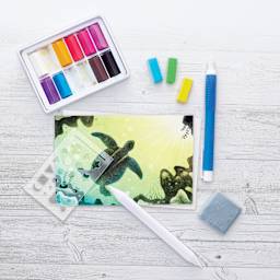 Faber-Castell Goldfaber Studio Soft Pastels - Beginner Kit, Set of 12 (sea life project)