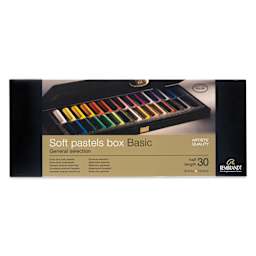 Rembrandt Soft Pastel Set - Assorted Colors, Half Sticks, Wood Box, Set of 30, front of packaging