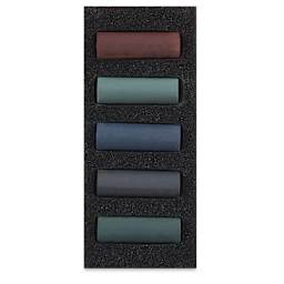 Rembrandt Soft Pastels Set of 5, Storm Greys, Half-Sticks. In package.