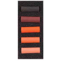 Rembrandt Soft Pastels Set of 5, Rich Oranges, Half-Sticks. In package.