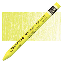 Caran d'Ache Neocolor II Aquarelle Artists' Pastel - Lemon Yellow pastel and swatch