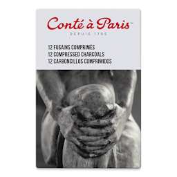 Conté à Paris Compressed Charcoal - 2B-Soft, Box of 12 front of package
