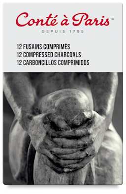 Conté Compressed Charcoal - Box of 12 Assorted hardness Sticks