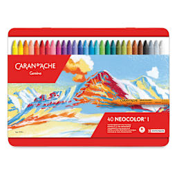 Caran d'Ache Neocolor I Wax Pastels - Front of package of Set of 40 Pastels