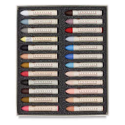 Sennelier Oil Pastel Set - Portrait Colors, Set of 24 (open to show contents)