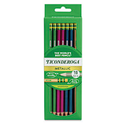 Dixon Ticonderoga Pencils - Box of 18, Metallic, Pre-Sharpened