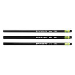 Dixon Ticonderoga No. 2 Soft Black Pencils - Matte Black, three unsharpened pencils