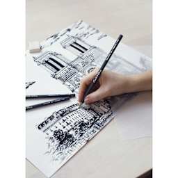 Conté à Paris Sketching Pencil - Graphite, 2B, used in artwork