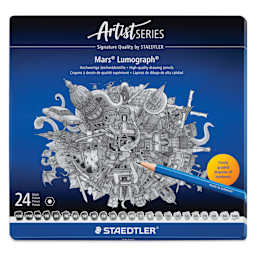 Staedtler Mars Lumograph Drawing and Sketching Pencils - Set of 24, Assorted Hardness
