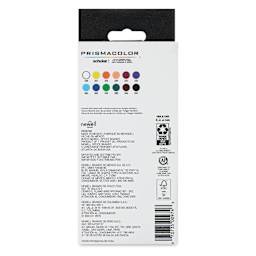Prismacolor Scholar Colored Pencils - Set of 12, Assorted Colors, back of packaging