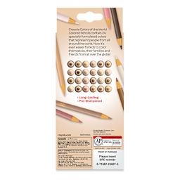 Crayola Colors of the World Colored Pencils - Set of 24, back of the packaging