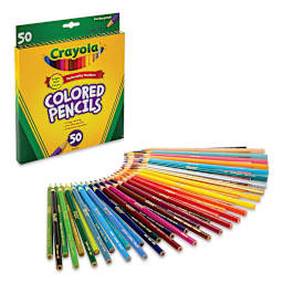 Crayola Colored Pencils - Assorted Colors, Set of 50 (set contents and package)
