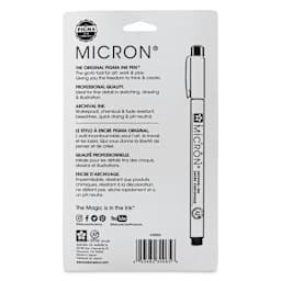Sakura Pigma Micron Pens - Set of 6, Assorted Colors, 05, back of packaging
