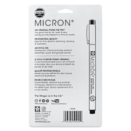 Sakura Pigma Micron Pens - Set of 6, Assorted Colors, 03, back of packaging