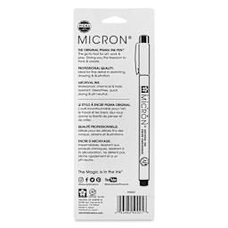 Sakura Pigma Micron Pens - Set of 3, Black, 03, back of packaging