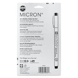 Sakura Pigma Micron Pens - Set of 6, Black, 01, back of packaging
