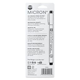Sakura Pigma Micron Pen - Black, 003, back of packaging