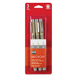 Sakura Pigma Micron Pens - Set of 3, Light Cool Gray, Fine and Bold Sizes, packaging