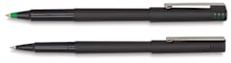 Uni-Ball Pens - Green and Black Ink pens shown horizontally and uncapped
