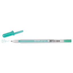 Sakura Gelly Roll Pen - Metallic Green, Medium Point, cap off