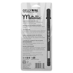 Sakura Gelly Roll Pens - Hot Metallic Colors, Medium Tip, Set of 5, back of packaging