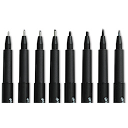 Faber-Castell Pitt Artist Pens- Black, Set of 8, Assorted Nibs