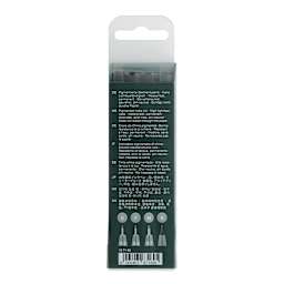 Faber-Castell Pitt Artist Pens- Warm Grey IV, Set of 4, Assorted Nibs (back of package)