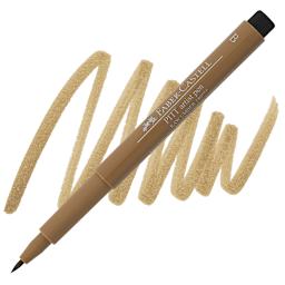 Faber-Castell Pitt Artist Pen - Raw Umber, Brush Nib pen and swatch