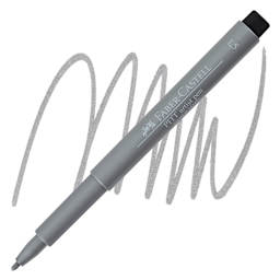 Faber-Castell Pitt Metallic Artist Pen - Silver, Bullet Nib pen and swatch