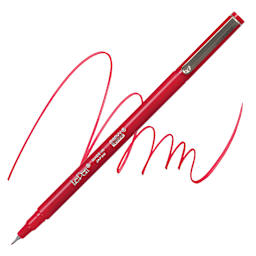 Marvy Uchida LePen Fine Line Marker - Red marker and swatch