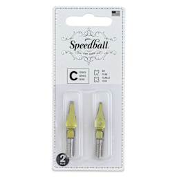 Speedball Broad Edge C-Series Flat Calligraphy Nibs - C2 and C3, front of the packaging