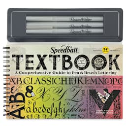 Speedball Textbook Project Kit - Front of kit showing markers and Intruction book