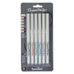 Speedball Elegant Writer Calligraphy Markers - Assorted Colors, Set of 6, front of the packaging