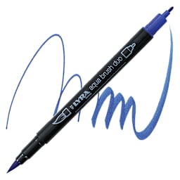 Lyra Aqua Brush Duo Marker - Ultramarine Deep 050 marker and swatch