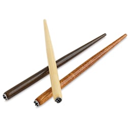 Brause Natural Wood Assorted Nib Holders, three laid out