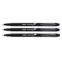 Bic Intensity Fineliner Marker Pen Sets - 3 pc Black Pen Set shown horizontally
