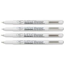 Marvy Uchida LePen Technical Drawing Pen - Set of 4, Black