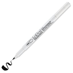 Marvy Uchida LePen Technical Drawing Pen - Black, Brush Tip (cap off with example swatch)