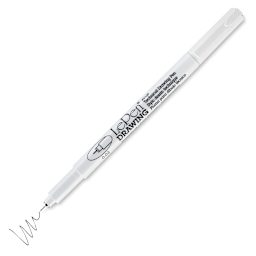 Marvy Uchida LePen Technical Drawing Pen - 0.03 mm Tip, Black (cap off with example swatch)