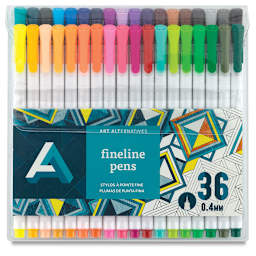 Art Alternatives Fineline Pen Sets - Front of package of set of 36 pens