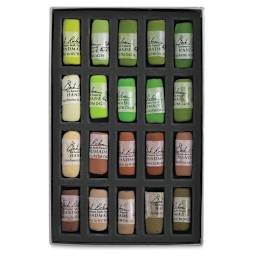 Richeson Soft Handrolled Pastels - Greenery, Set of 20