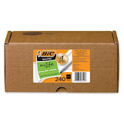 Bic Round Stic Extra Life Xtra Value Packs - Front of package of 240 Black pens
