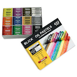 Blick Essentials Oil Pastel Sets - Class Pack of 432, contents and packaging